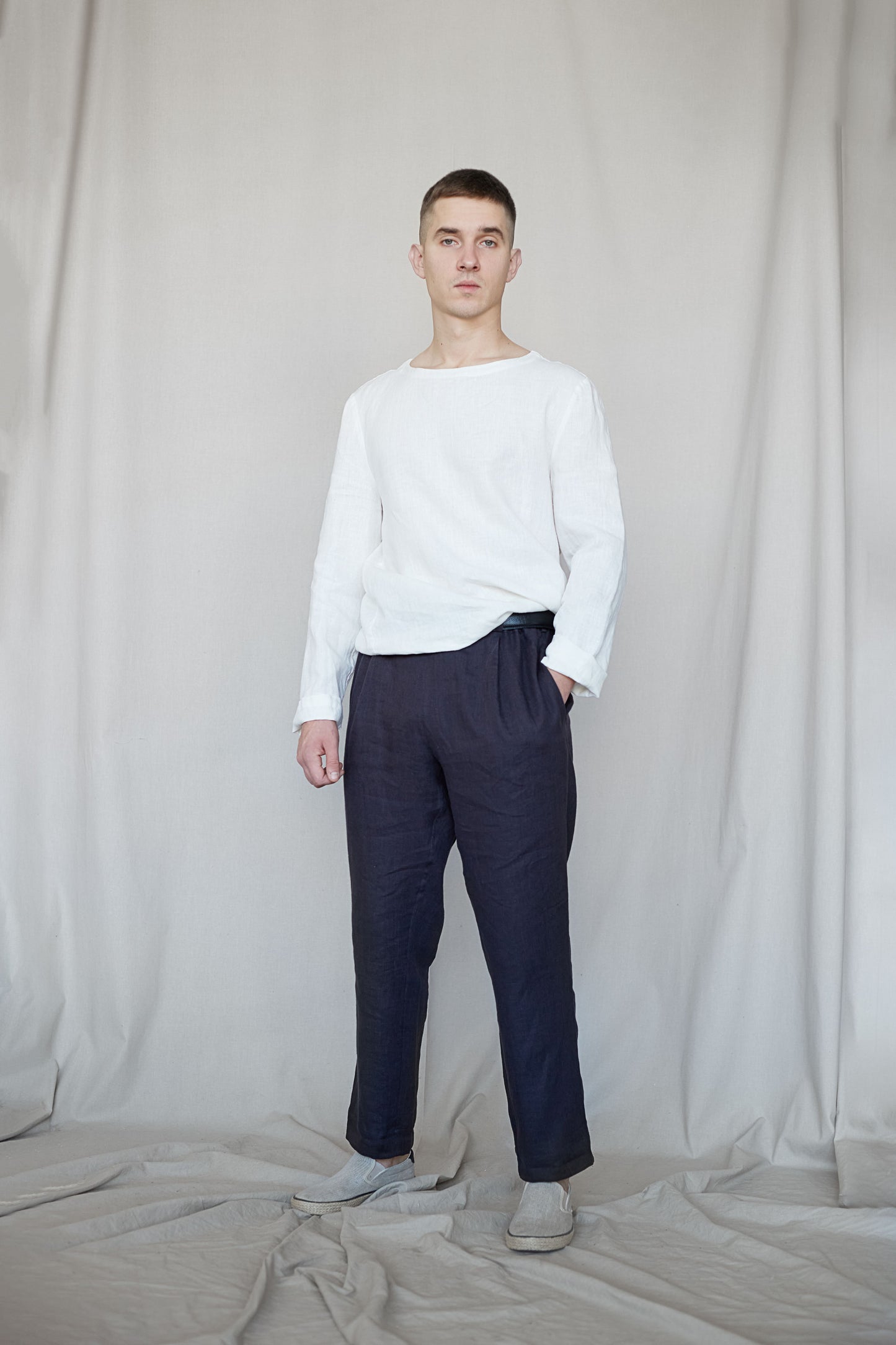 Tapered Linen Pants for Men