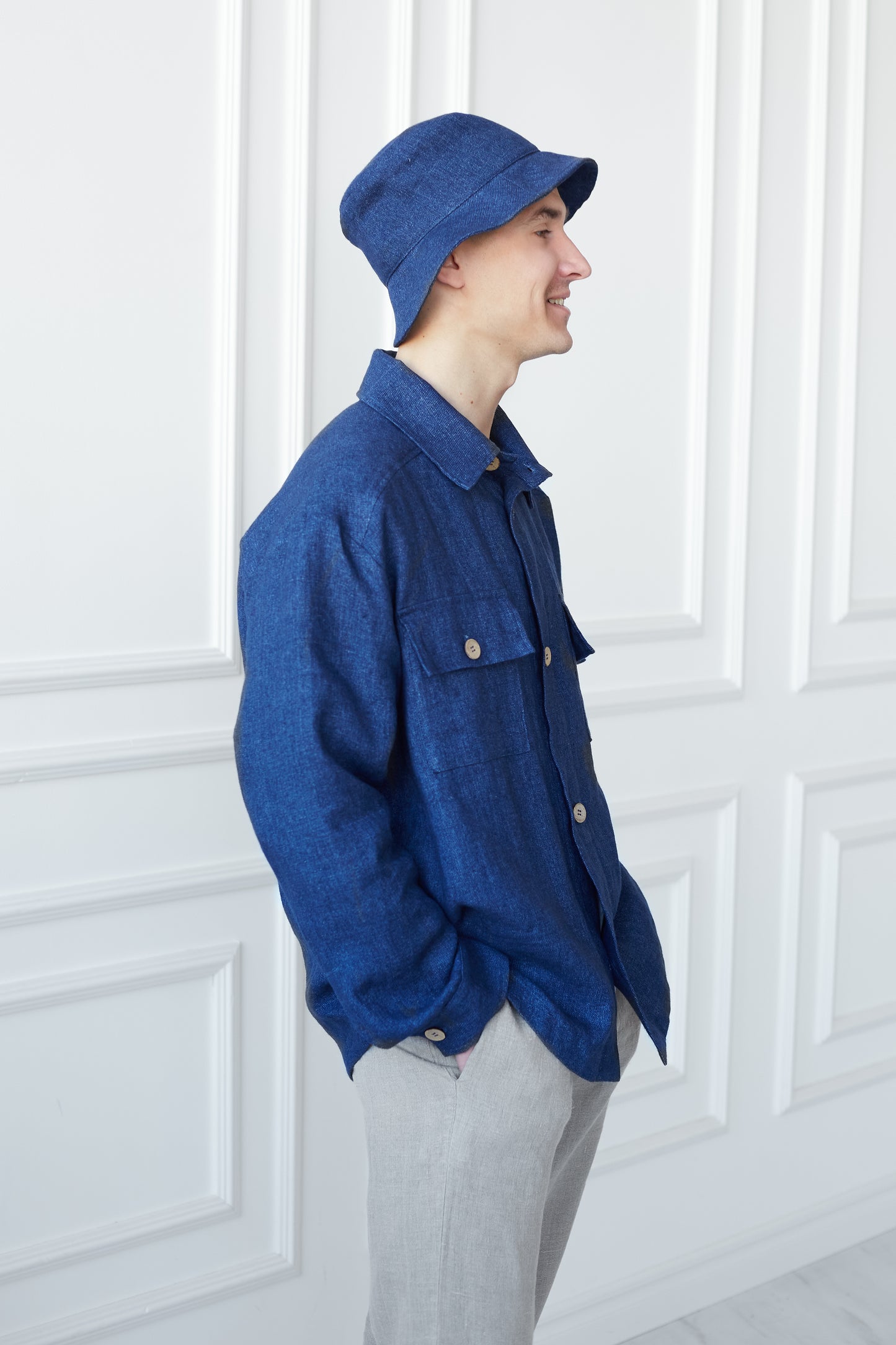 Warm Bucket Hat in Linen Wool Blend