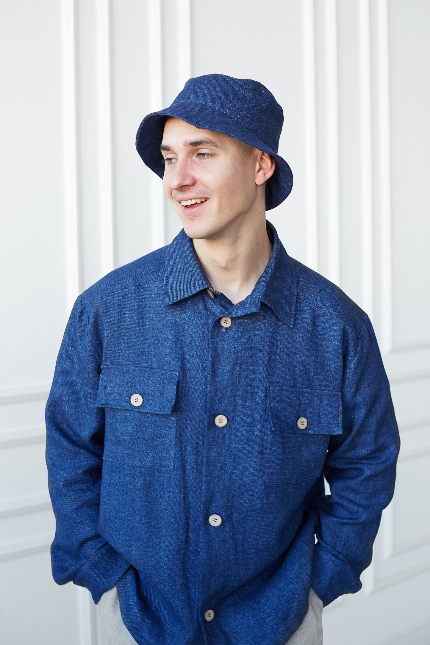 Warm Bucket Hat in Linen Wool Blend
