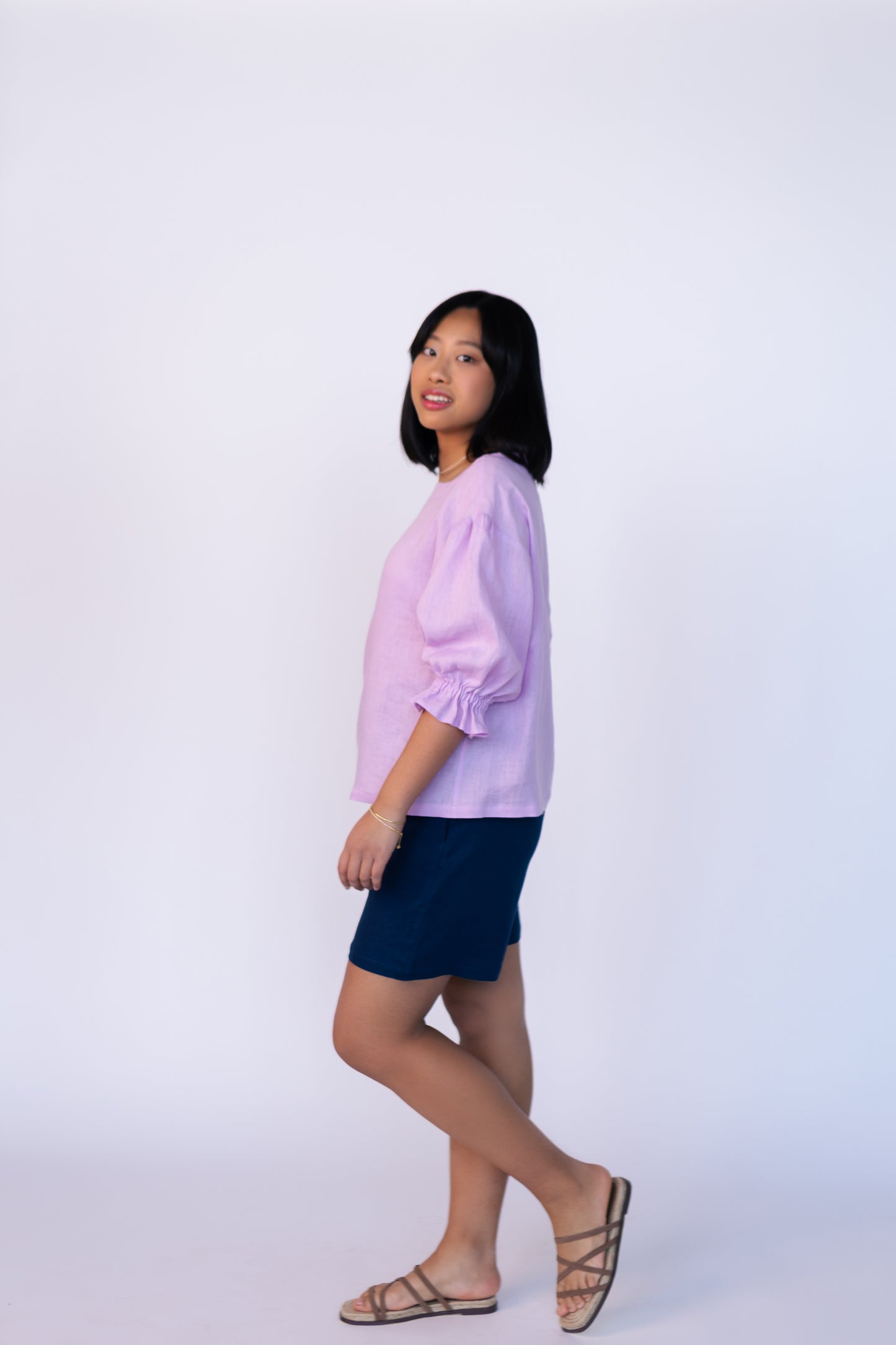 Linen Bohemian Blouse SCARLET