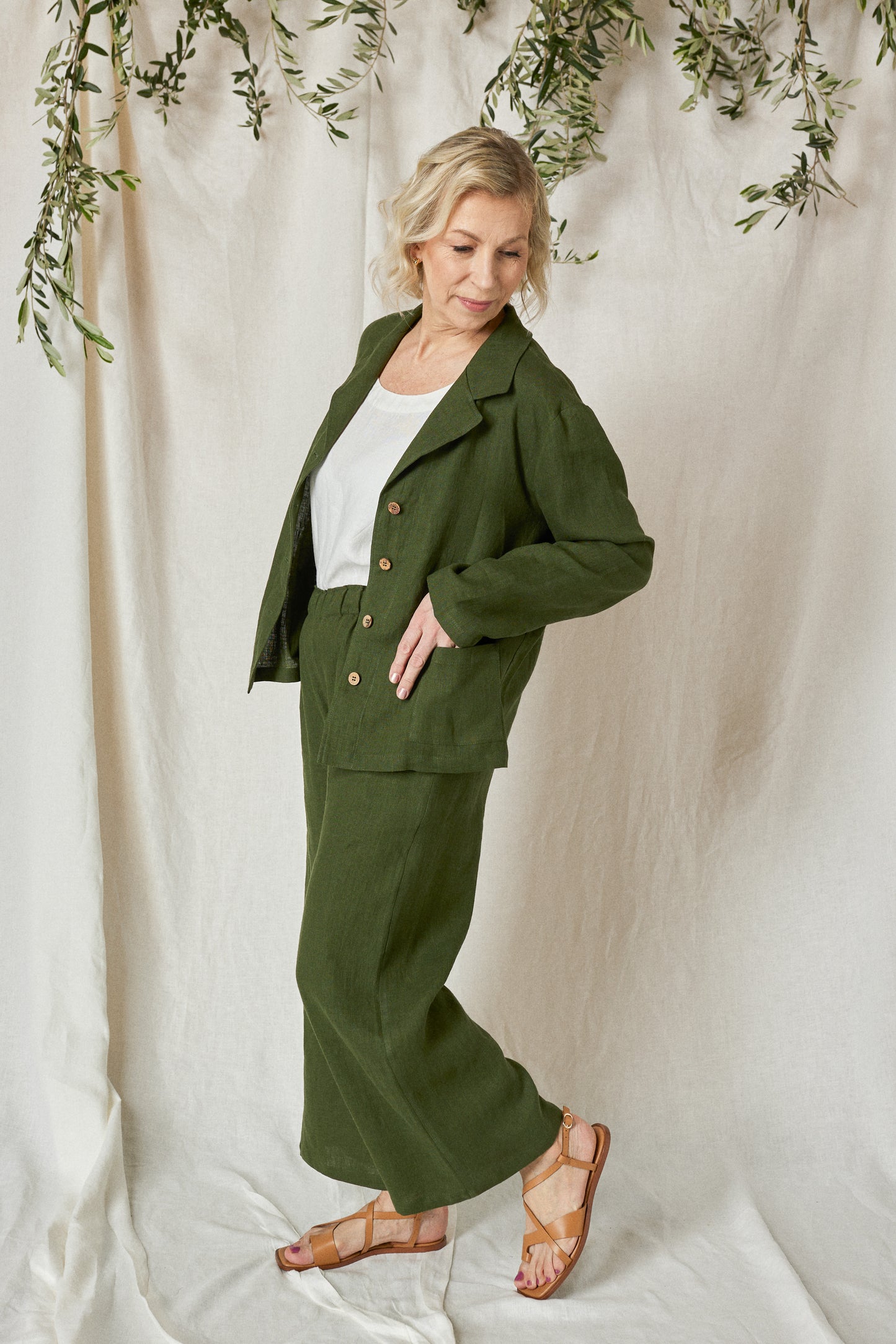 Linen Loose Oversize Blazer KIM Casual