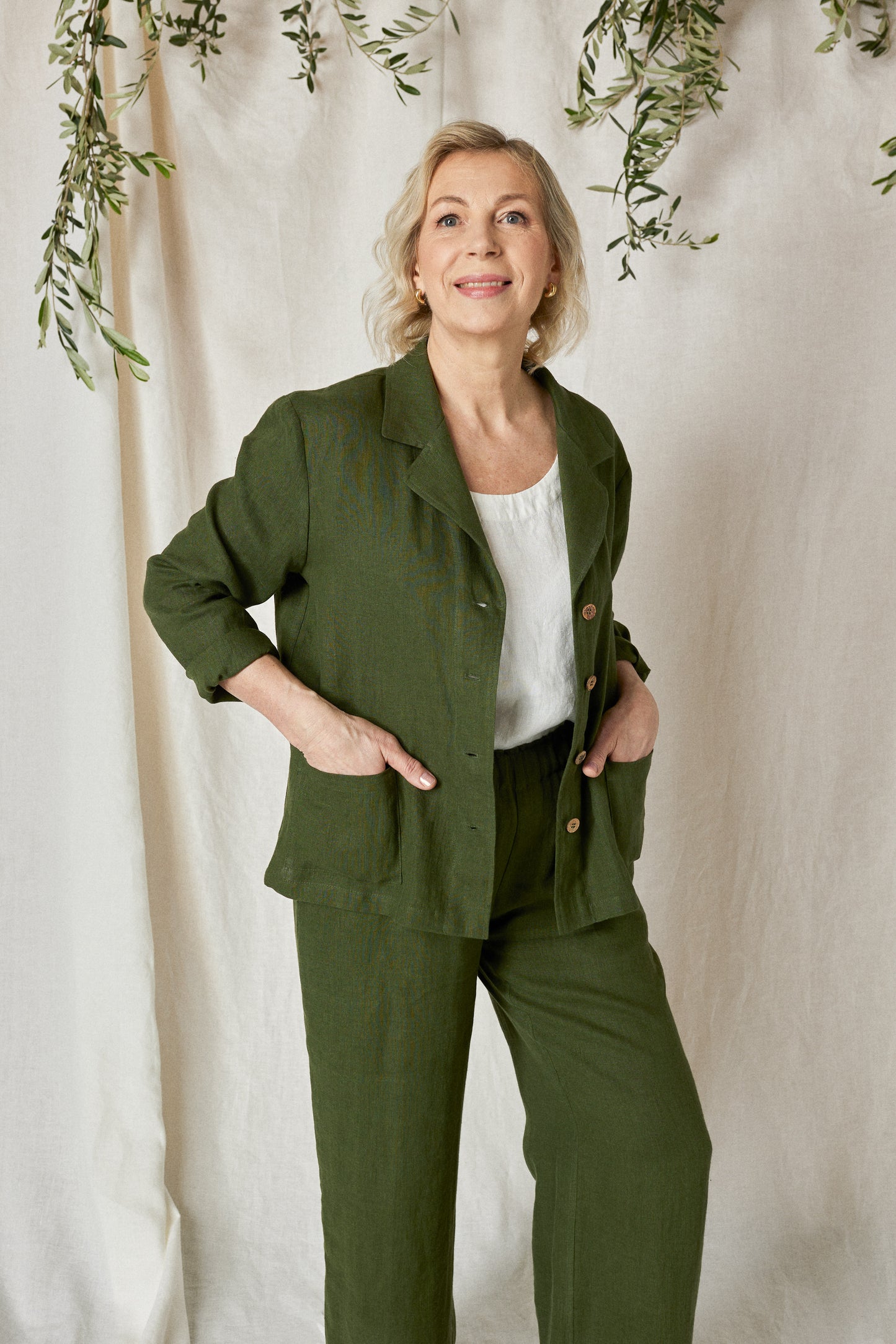 Linen Loose Oversize Blazer KIM Casual