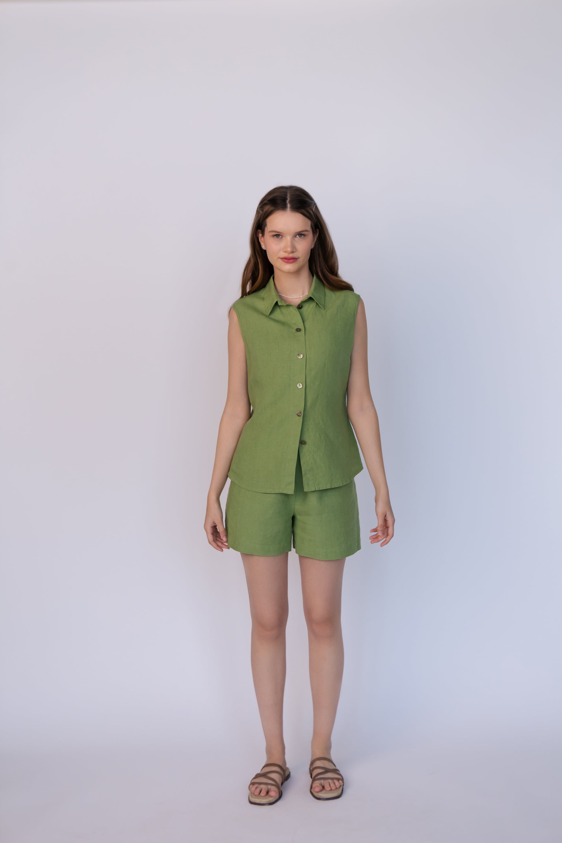 Linen Sleeveless Shirt LENA