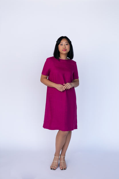 EVELINE Linen Dress with Bow