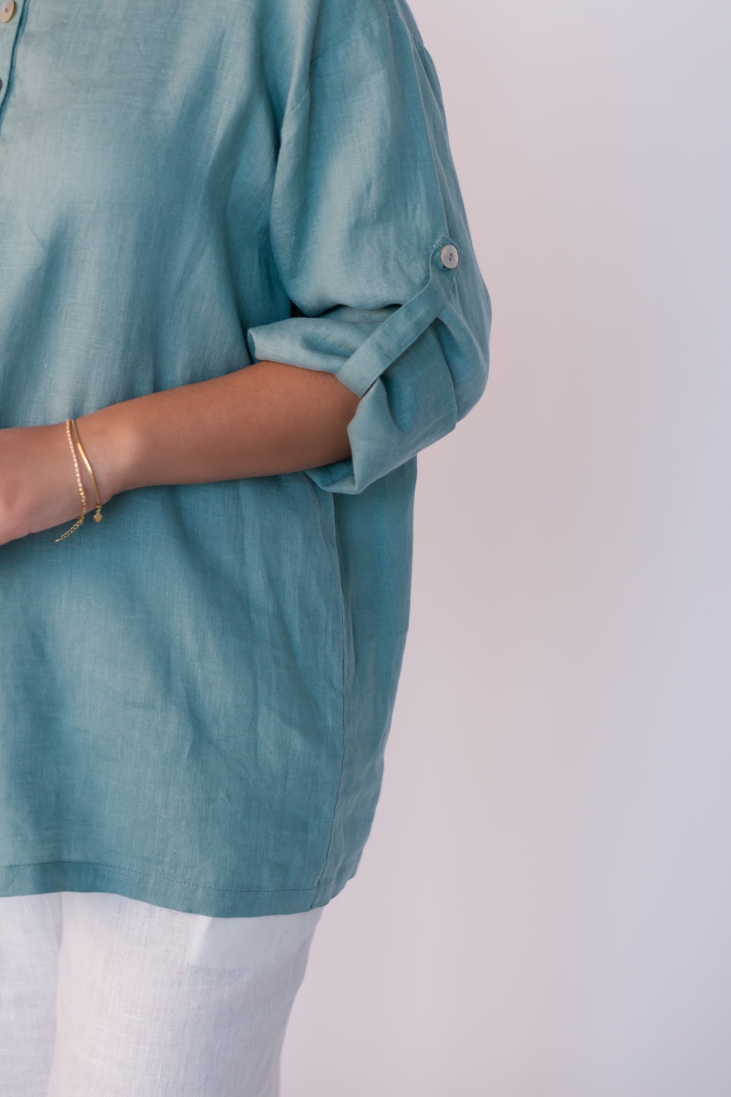 Linen Oversize Shirt HELEN with Long Sleeves