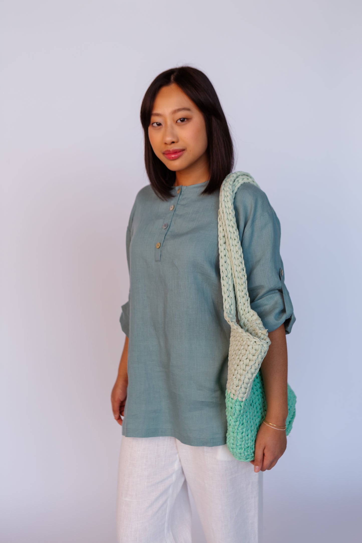 Linen Oversize Shirt HELEN with Long Sleeves