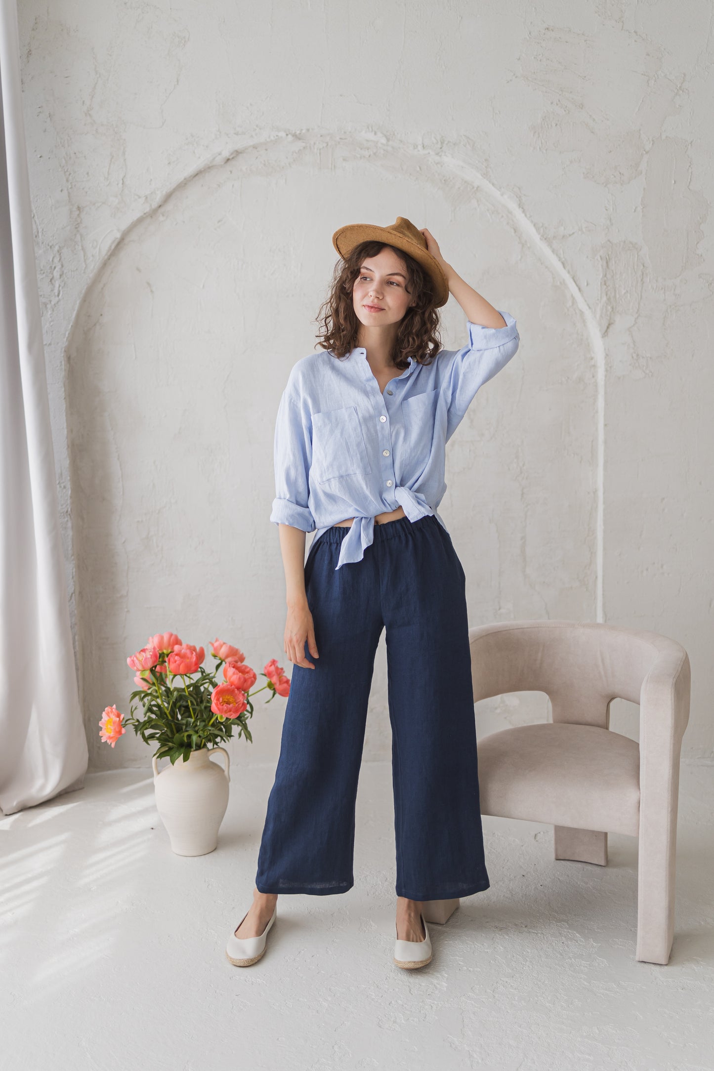 Linen Pants Ankle Length EDNA