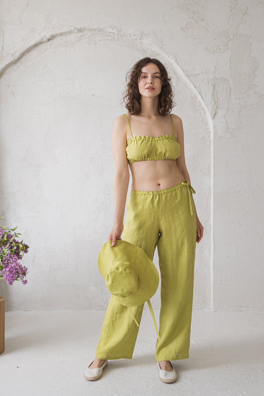 Linen Loose Pants WANDA with Drawstringed Waist