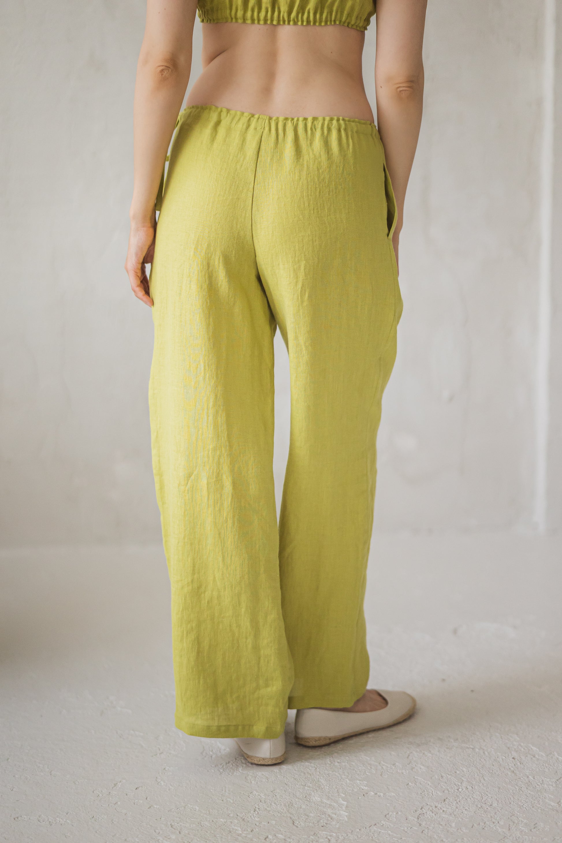 Linen Loose Pants WANDA with Drawstringed Waist
