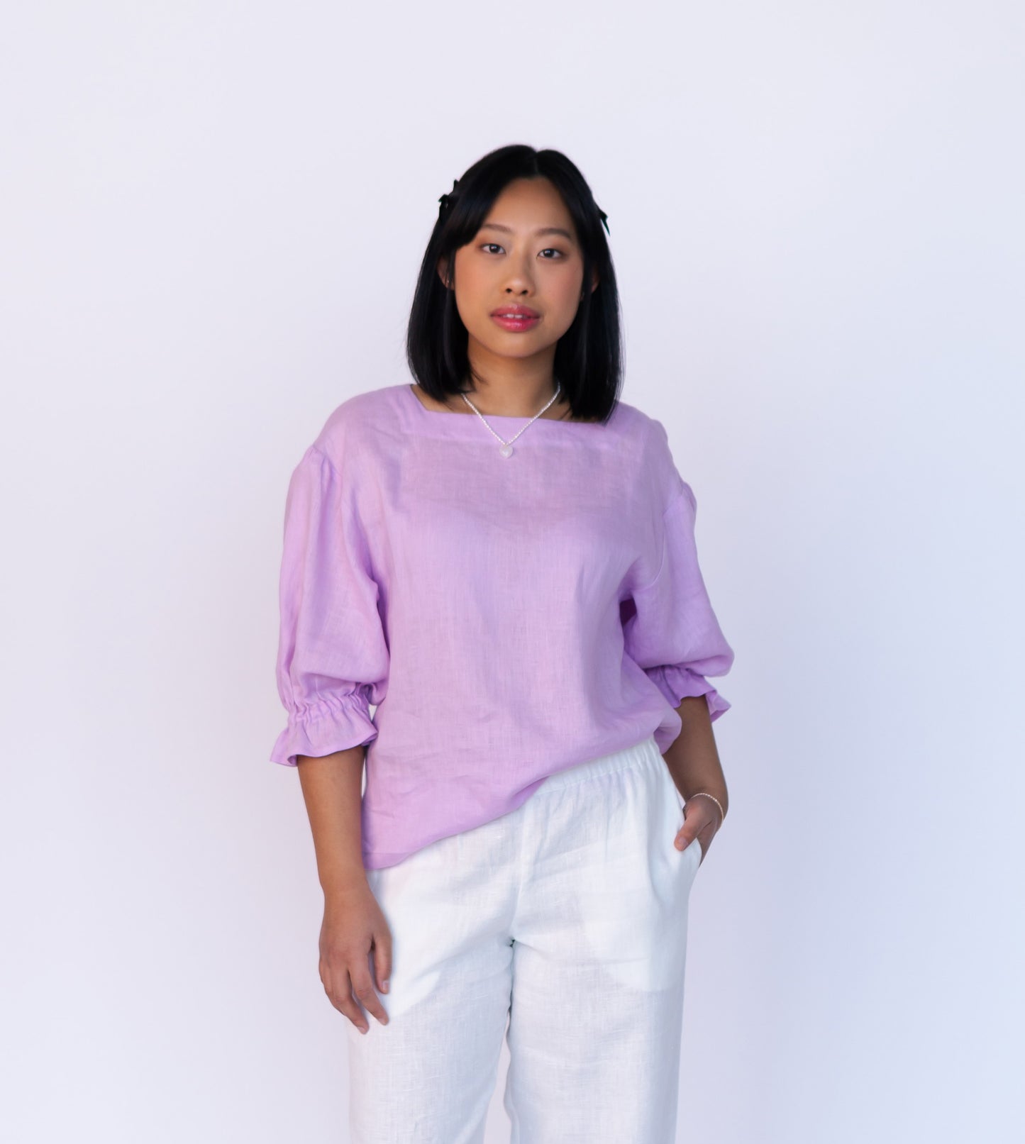 Linen Bohemian Blouse SCARLET