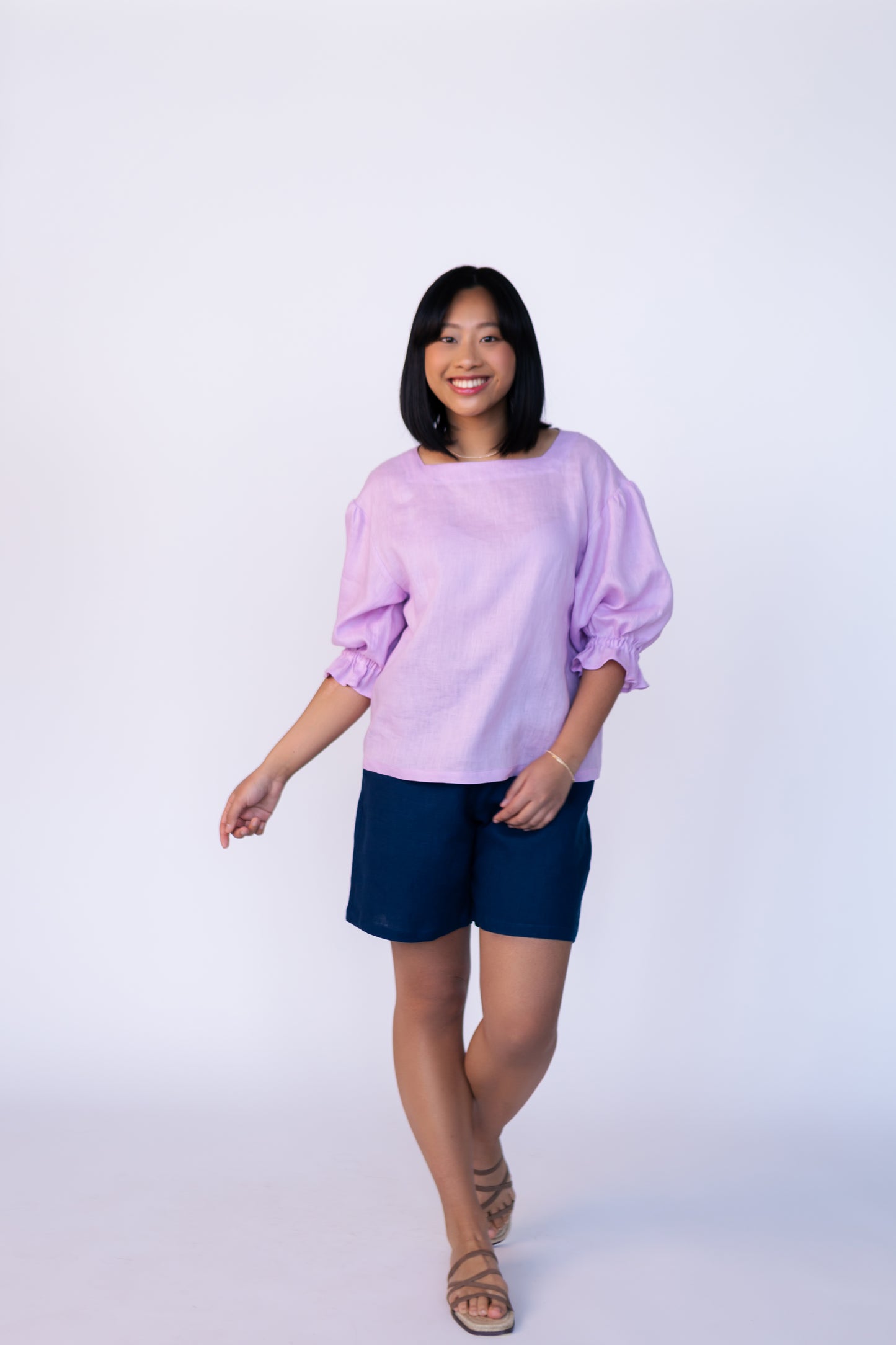 Linen Bohemian Blouse SCARLET