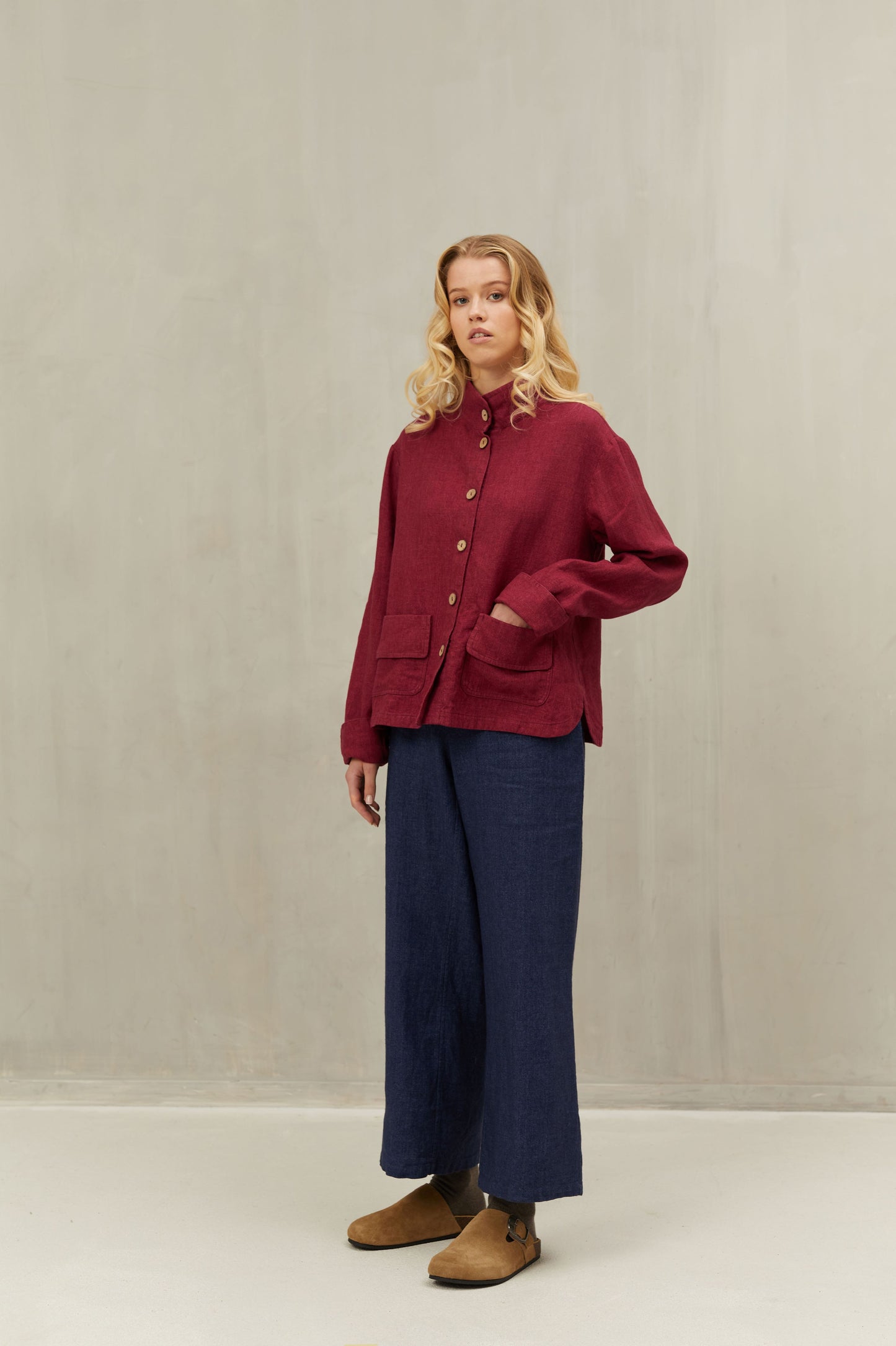 Short Jacket LUCA in Linen Wool Blend