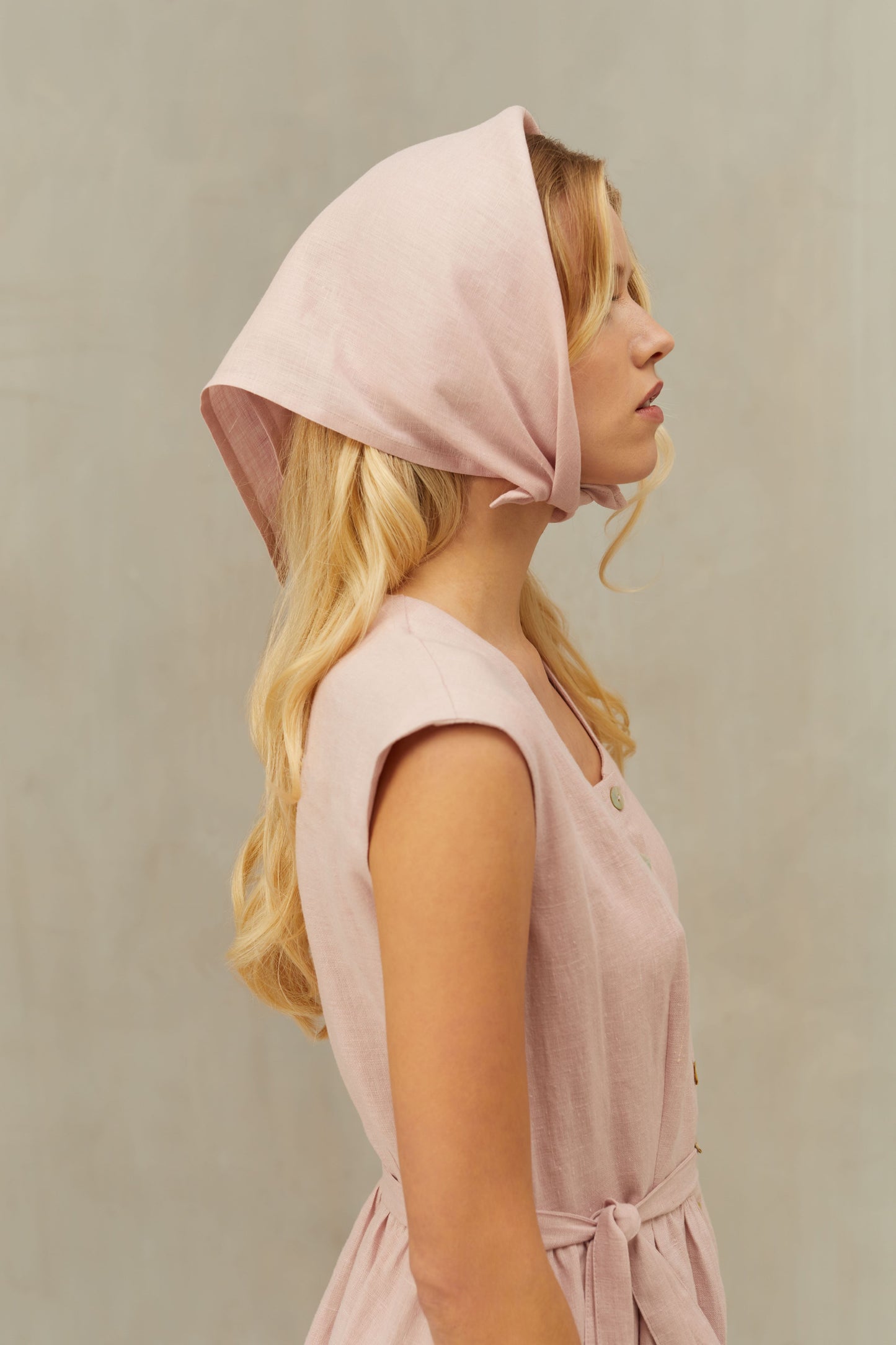 Linen Bandana. Hair Neck Scarf in Various Colors