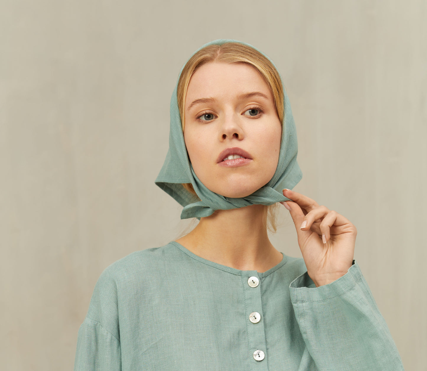 Linen Bandana. Hair Neck Scarf in Various Colors