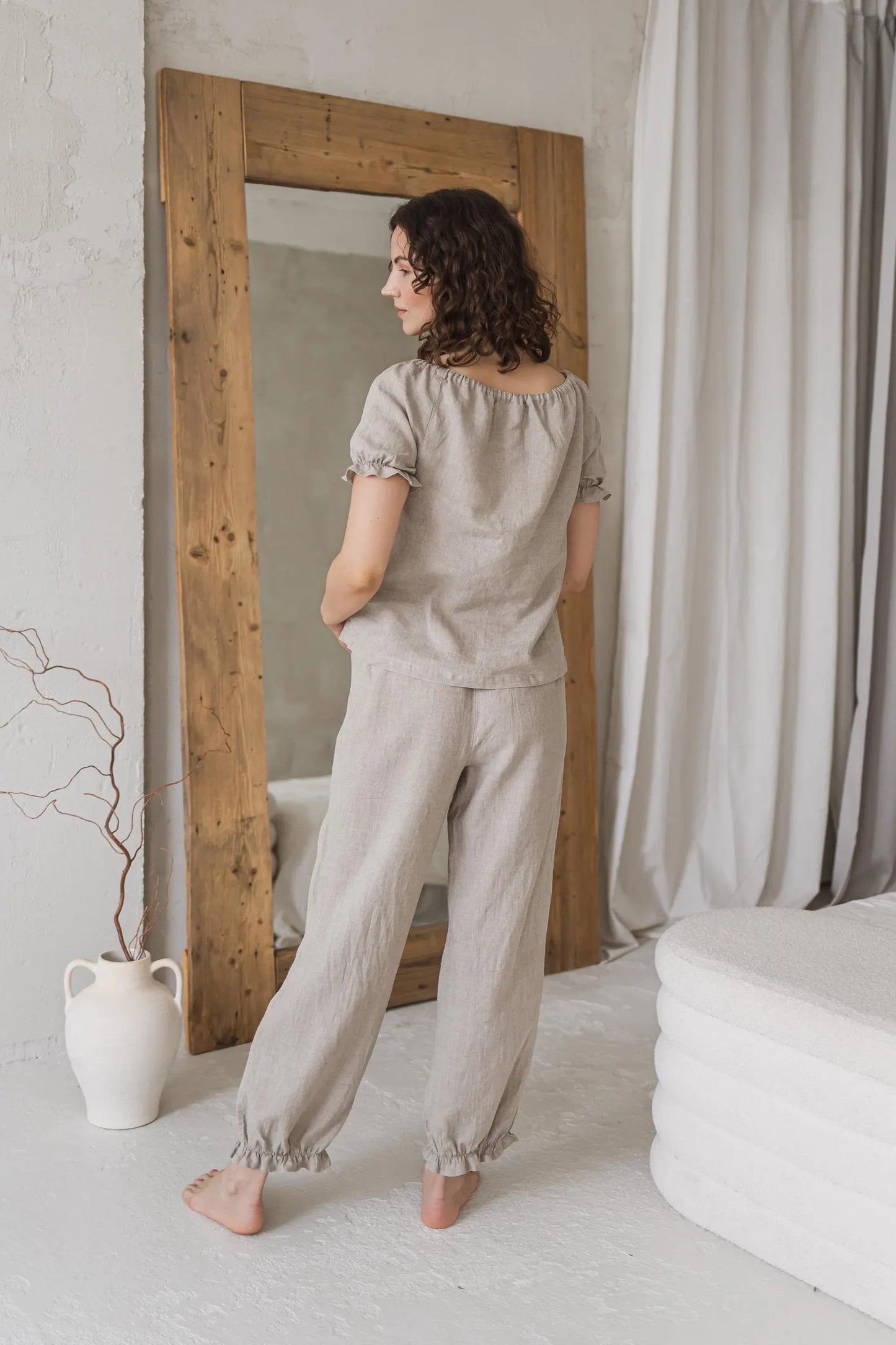 Linen Pajama Set FLORA