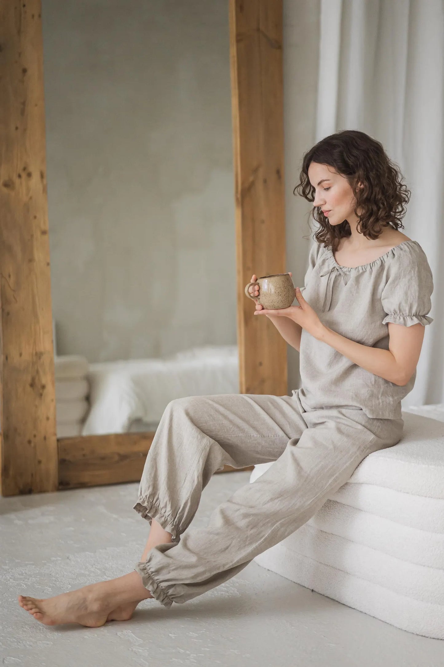Linen Pajama Set FLORA