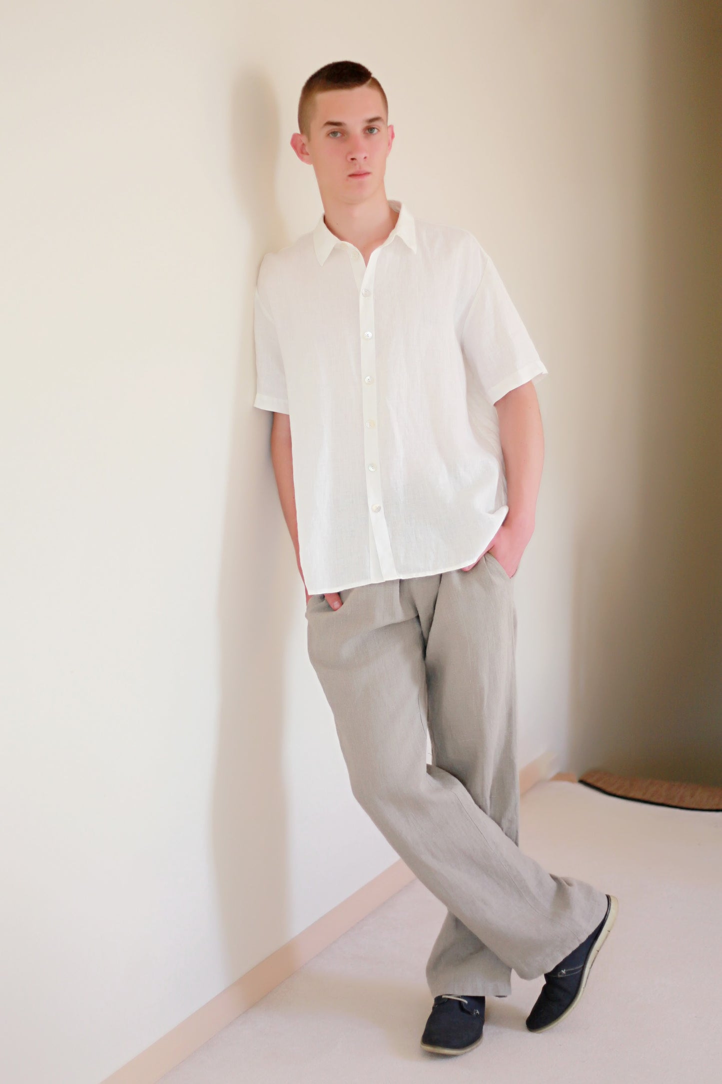Men’s Linen Short Sleeve Shirt CHARLIE – Lightweight Summer Button Up