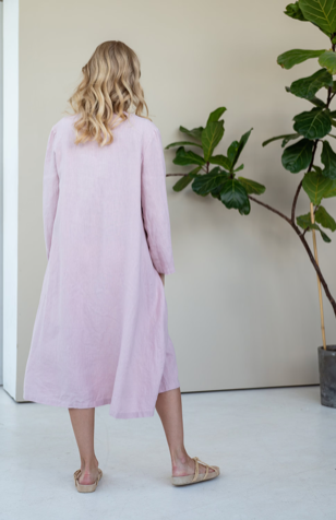 Pure Linen Long Cover Up HENRY with Front Ties