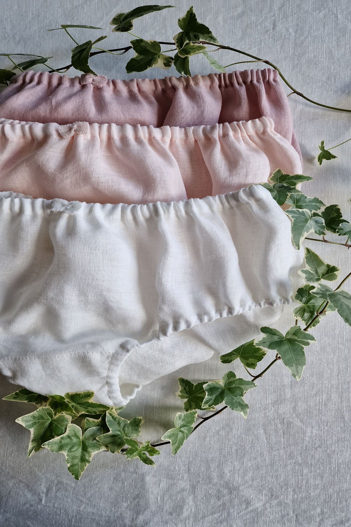 Linen Midi High Panties Set of 3