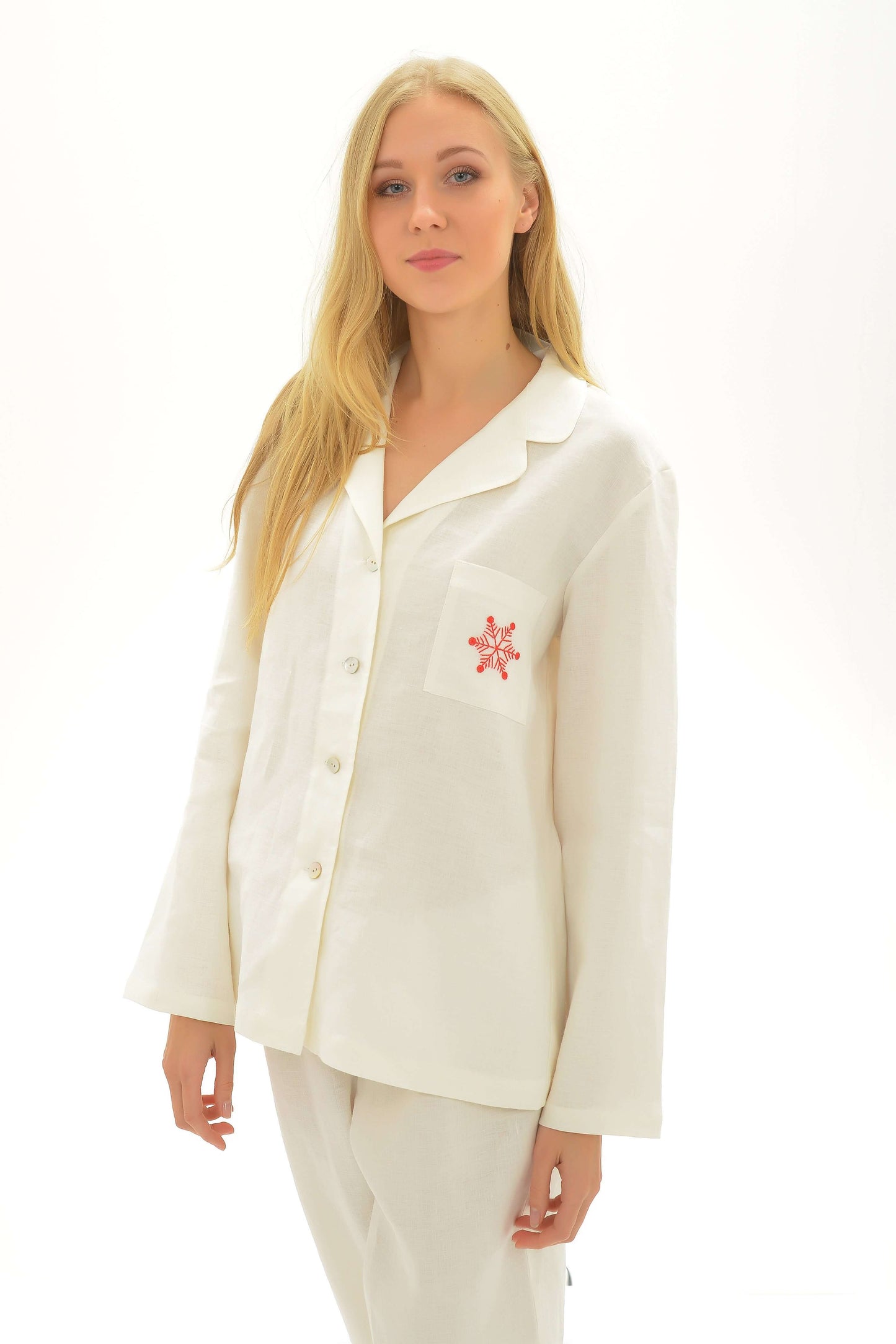 Christmas Linen Pajama SNOWFLAKE For Women