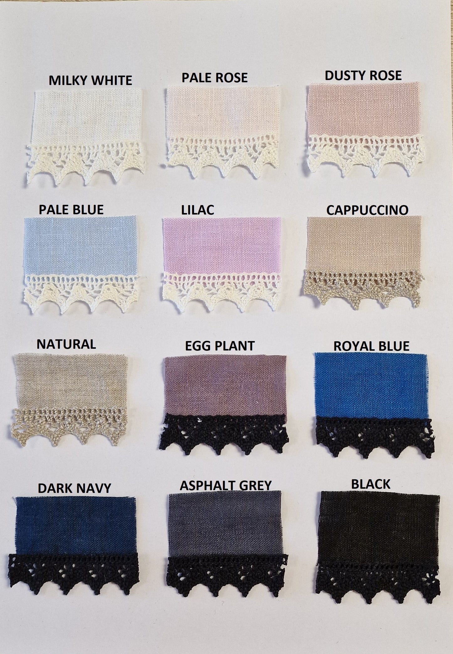 Lightweight 100% Linen Colors Pallet