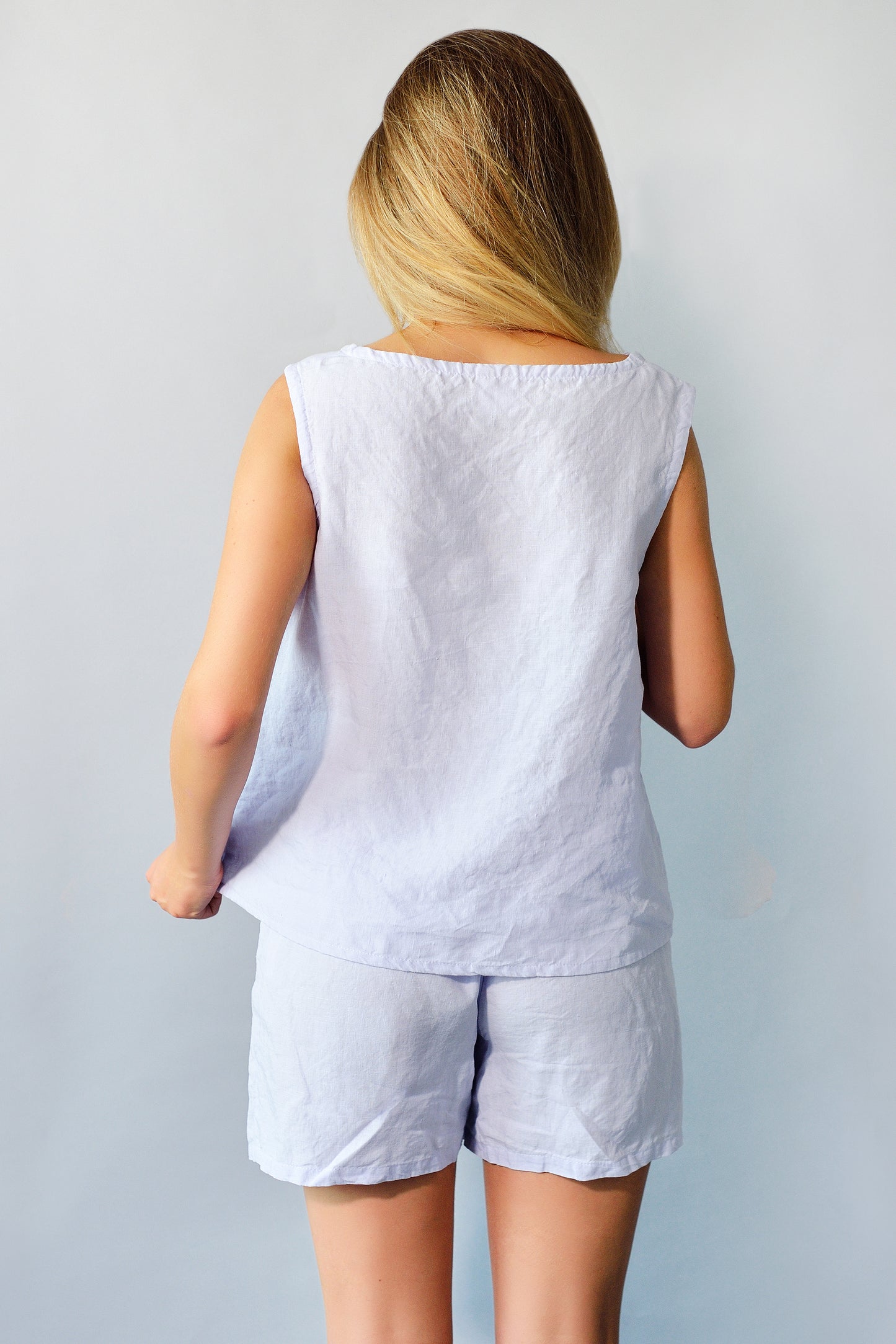 Linen Pajama Set SWING For Women - Top and Shorts