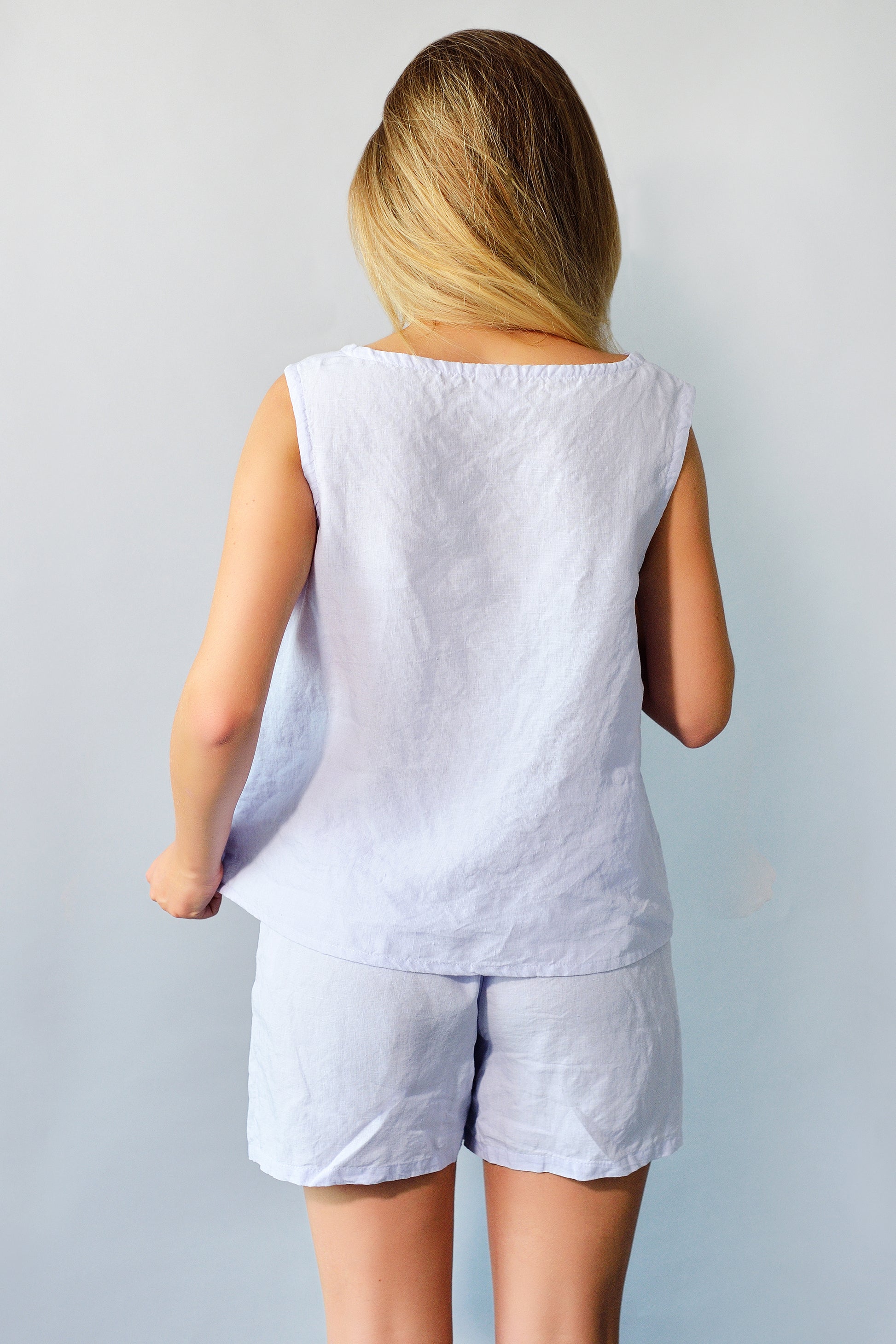 Linen Pajama Set SWING For Women - Top and Shorts