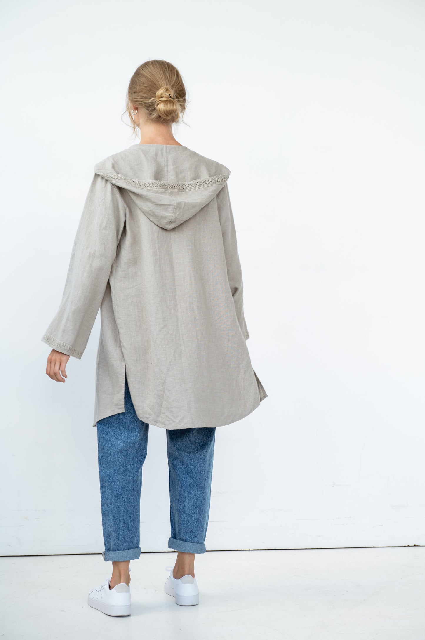 Linen Long Hooded Shirt TARA Laced