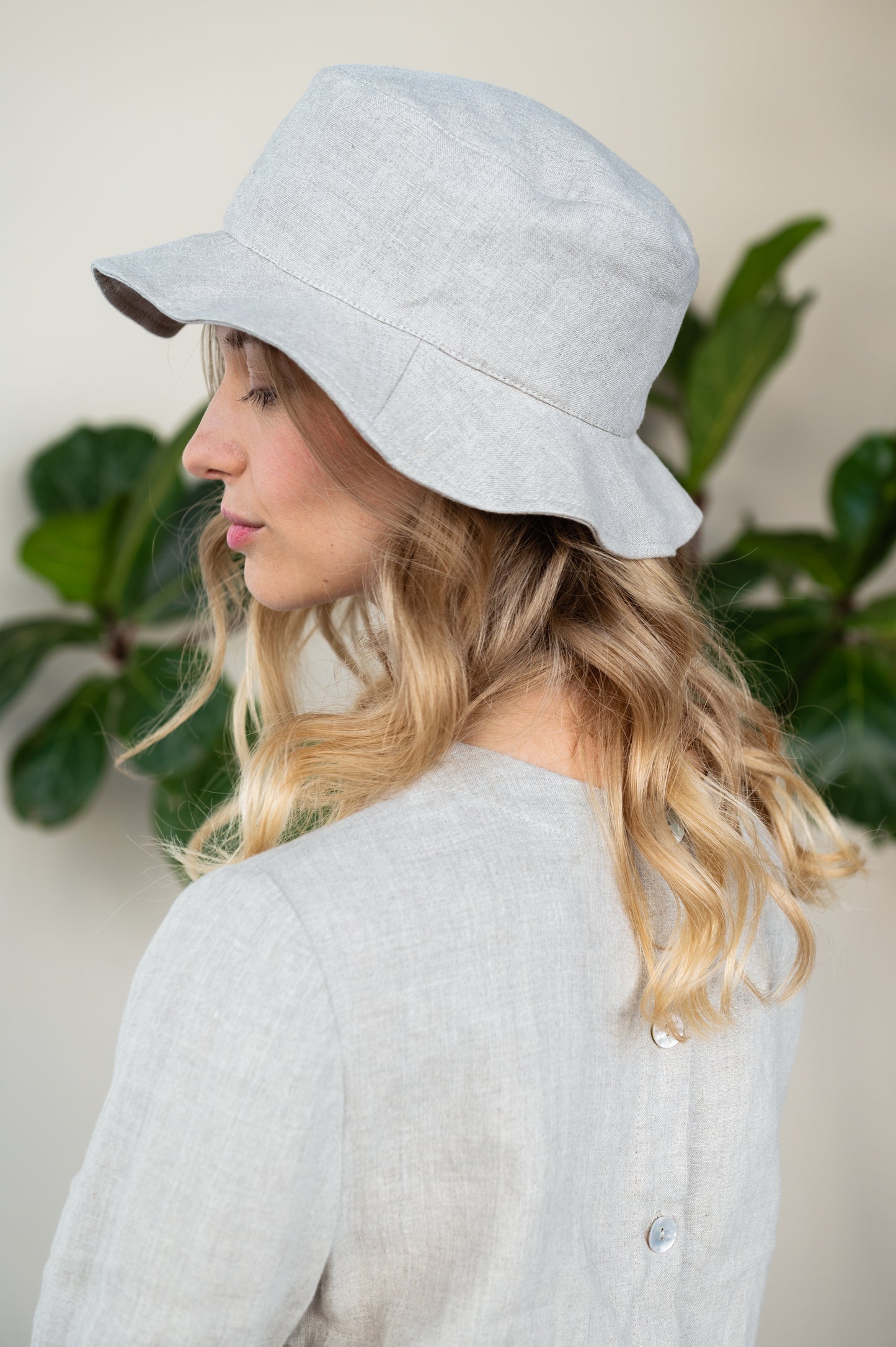 Linen Bucket Hat/ Summer Hat Unisex / Stylish Panama Style Hat/ Fashionable Sun Hat Women/ Gift For Her