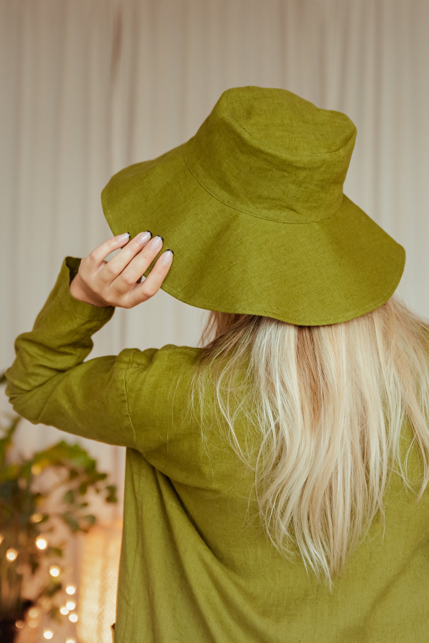 Linen Summer Hat with Wide Brims