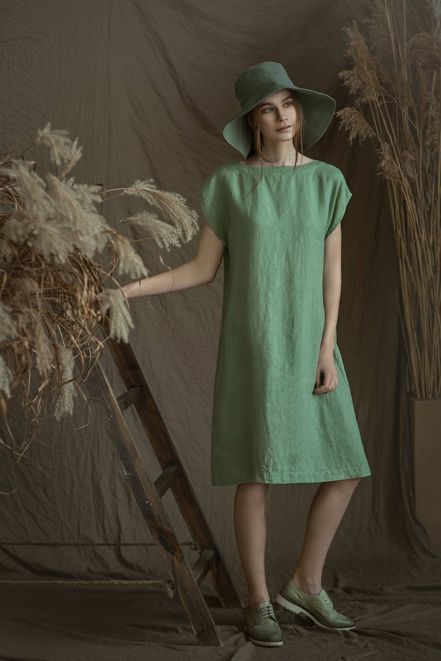 Linen Dress SIMPLE Midi Length