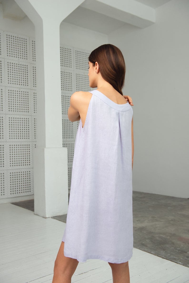Linen Short Night Gown ROSIE