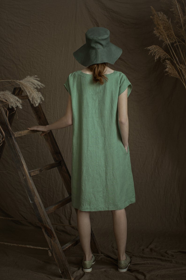 Linen Dress SIMPLE Midi Length