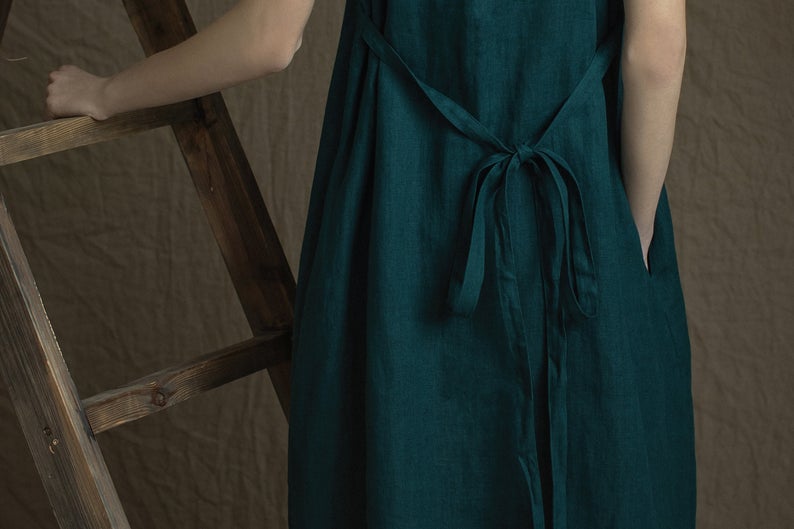 Linen WORK Dress Midi Length