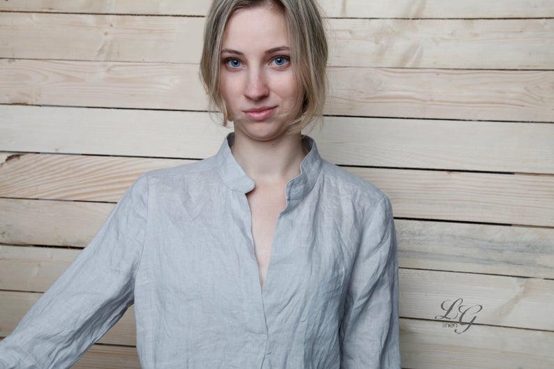 Linen White Longsleeve Shirt ANNA