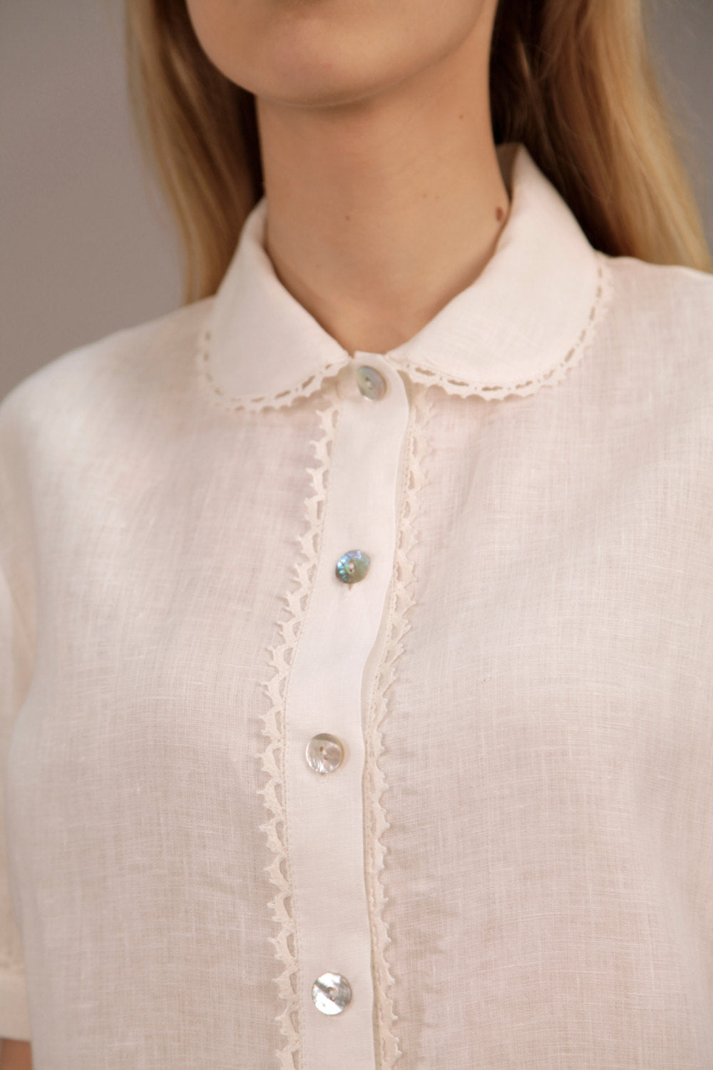 Linen Pajama Set NINA Laced For Women