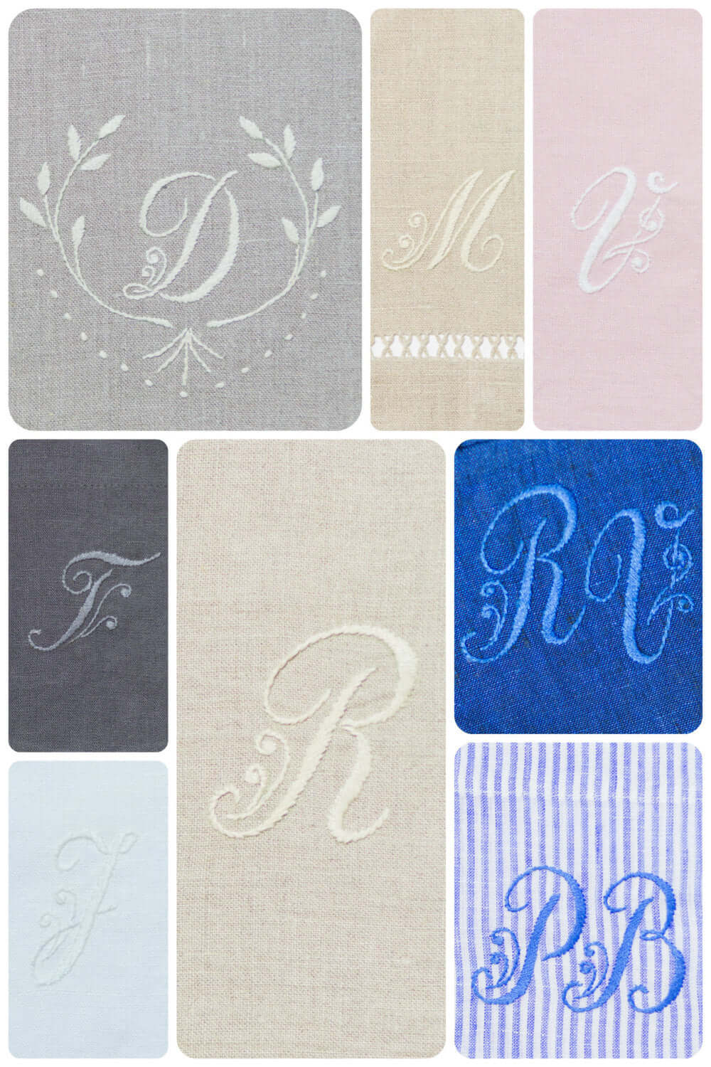 BE PERSONALIZED/ Monogram Your Initials On Your Shirt, Pajama , Bag Or Any Other Clothing/ Embroidered By Hands Monograms/