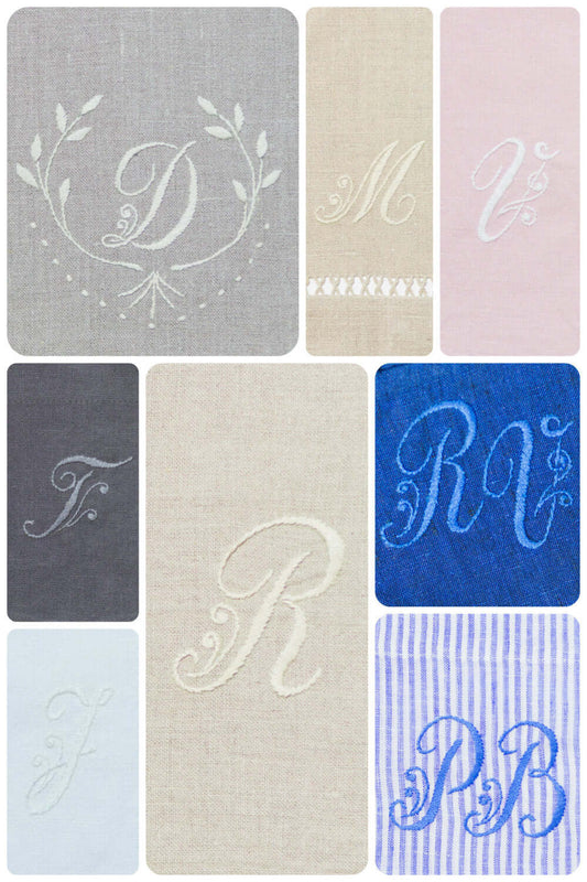 BE PERSONALIZED/ Monogram Your Initials On Your Shirt, Pajama , Bag Or Any Other Clothing/ Embroidered By Hands Monograms/