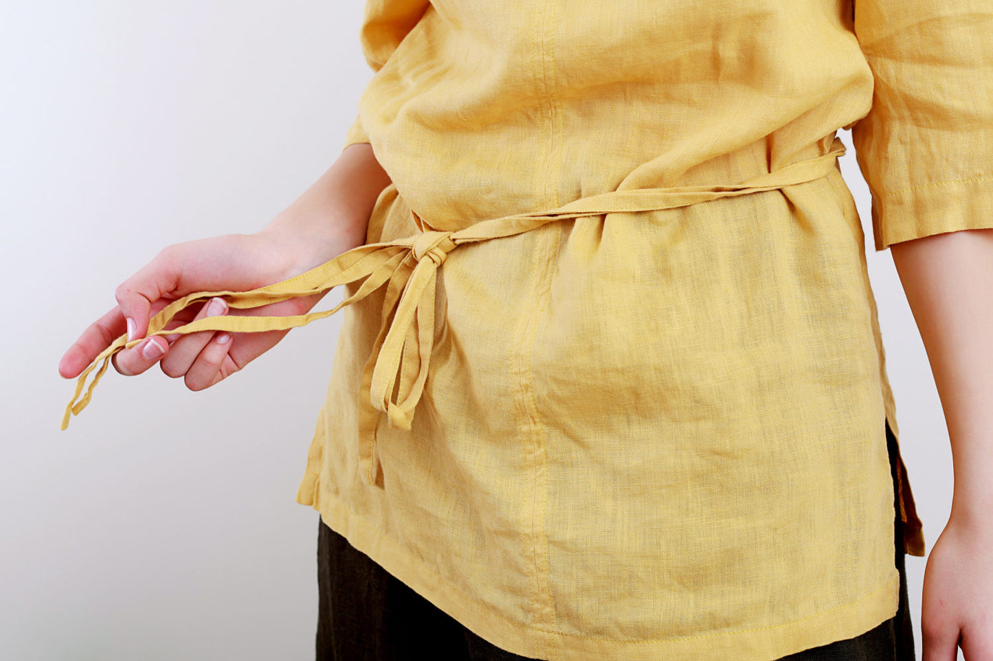 Linen Tunic CLARA V-Neck and Belt