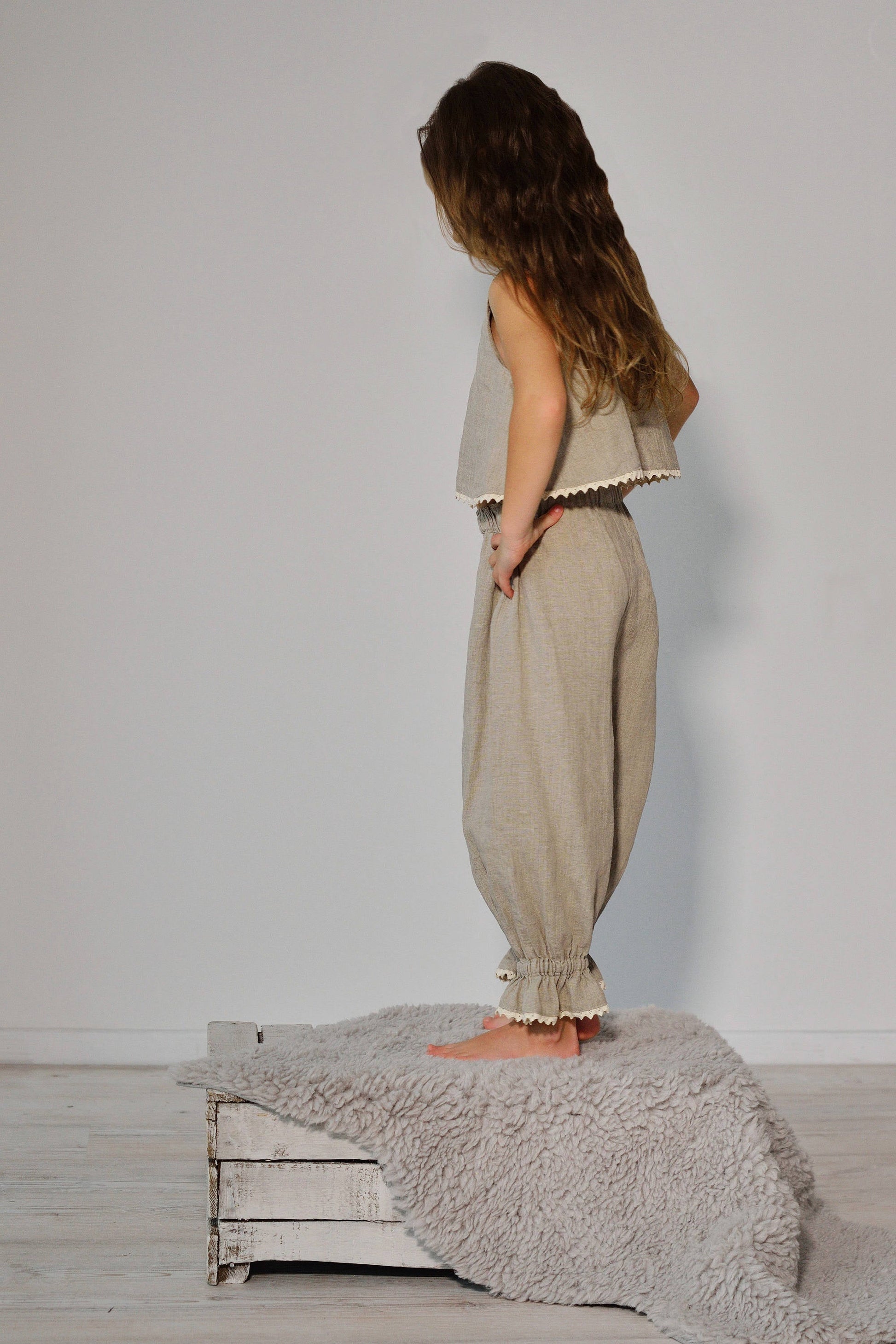 Linen Pajama Set For Girls