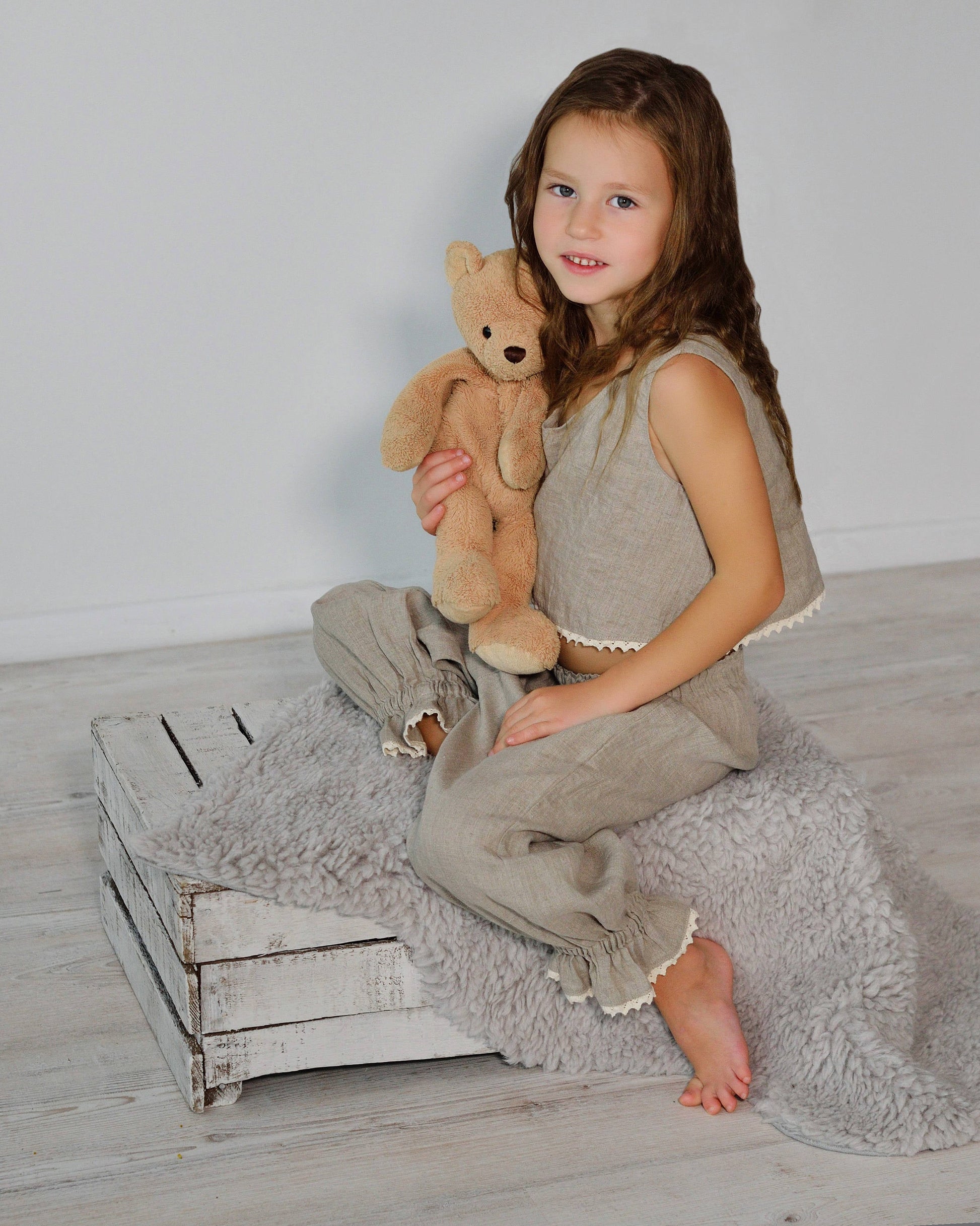 Linen Pajama Set For Girls