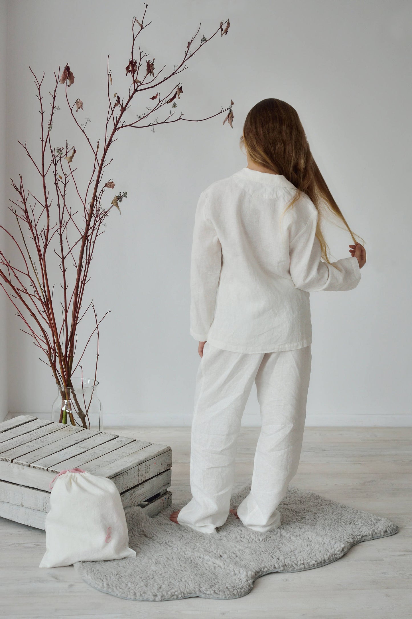 Linen Pajama Set For Girls 6-14 Years
