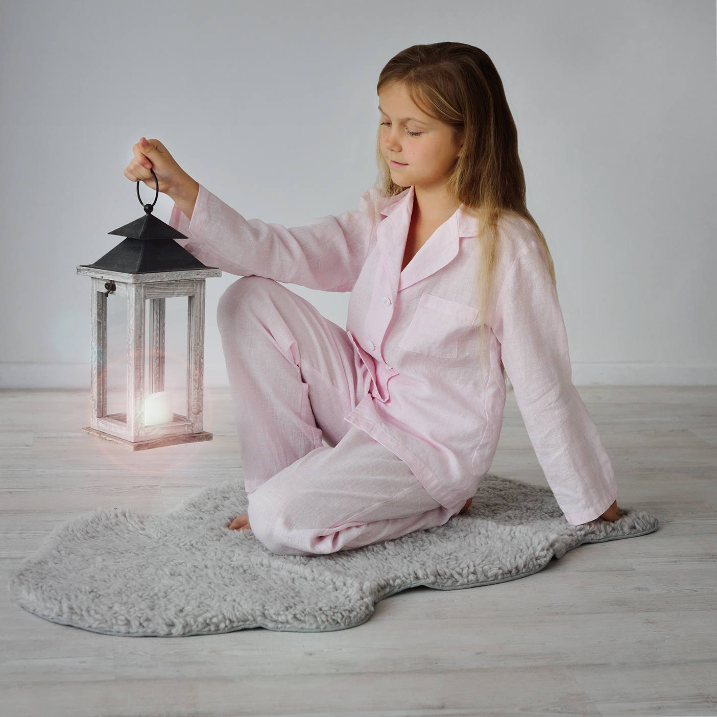 Linen Pajama Set For Girls 6-14 Years