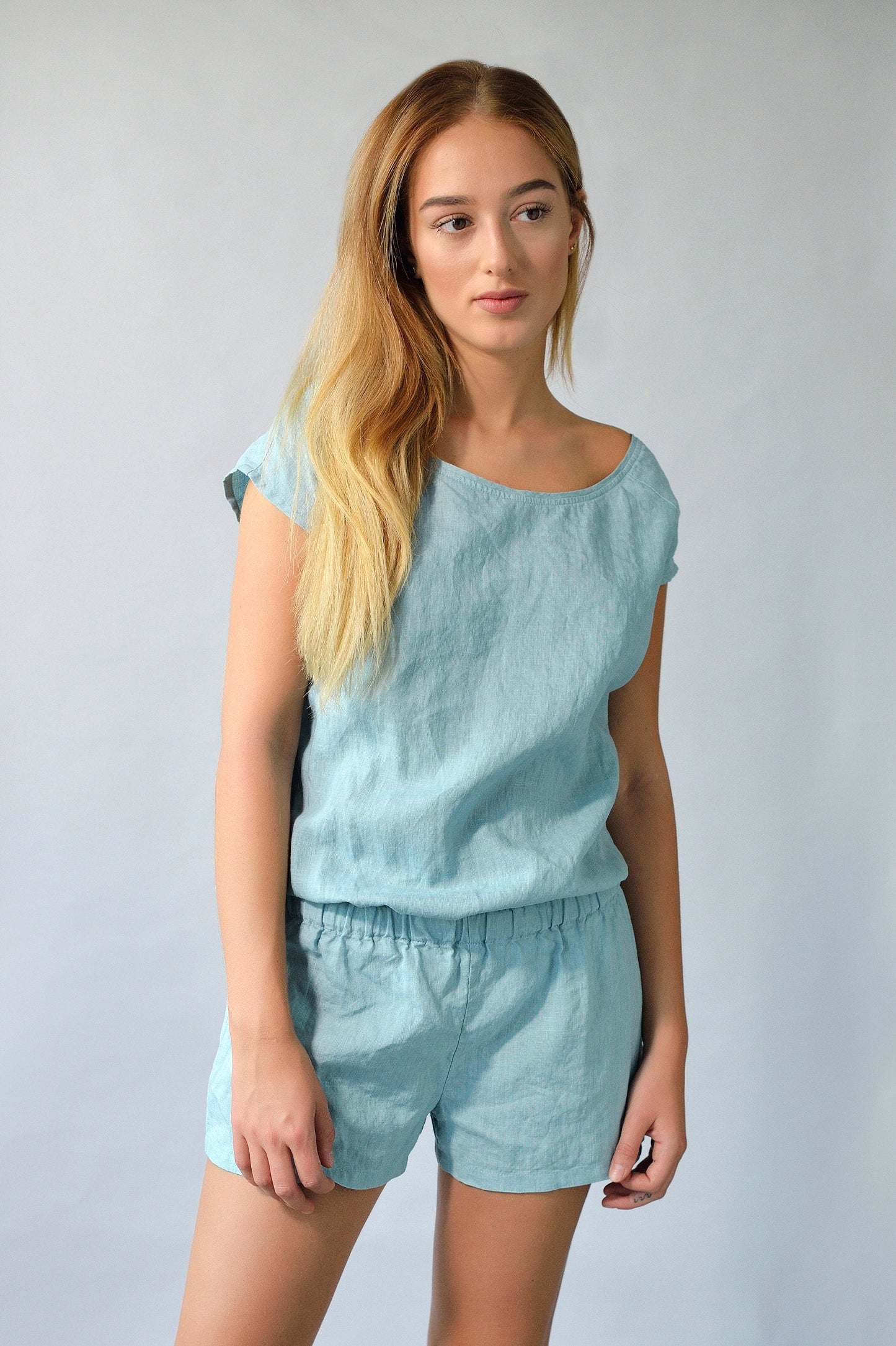 Ladies Jumpsuit Linen PATRICE with Back Ties