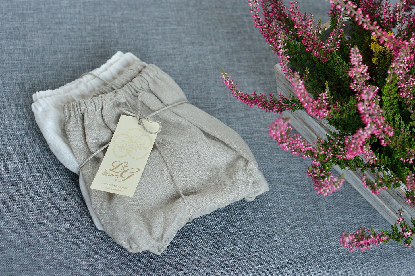 Set of Two Linen Vintage Style Panties High Waisted