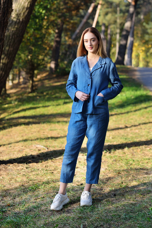 Linen Loose Oversize Blazer KIM/ Casual Wear Linen Jacket