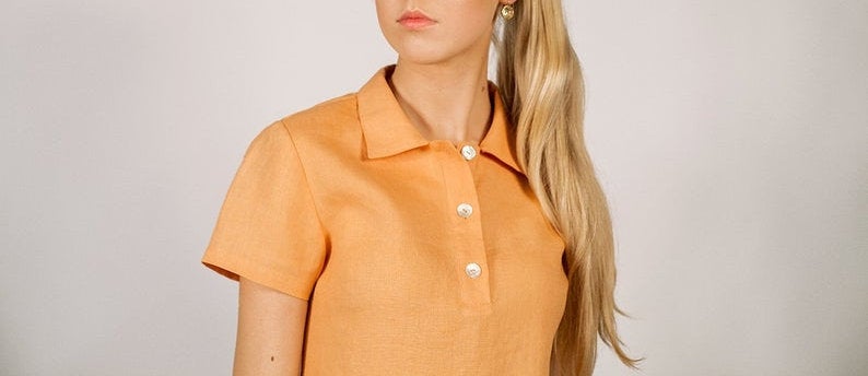 Linen Shirt POLO / Linen Top Organic