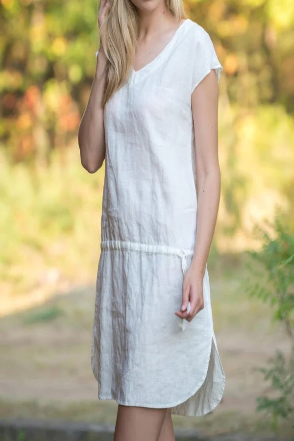 Linen Tank-Tunic EDEN with Drawstringed Waist