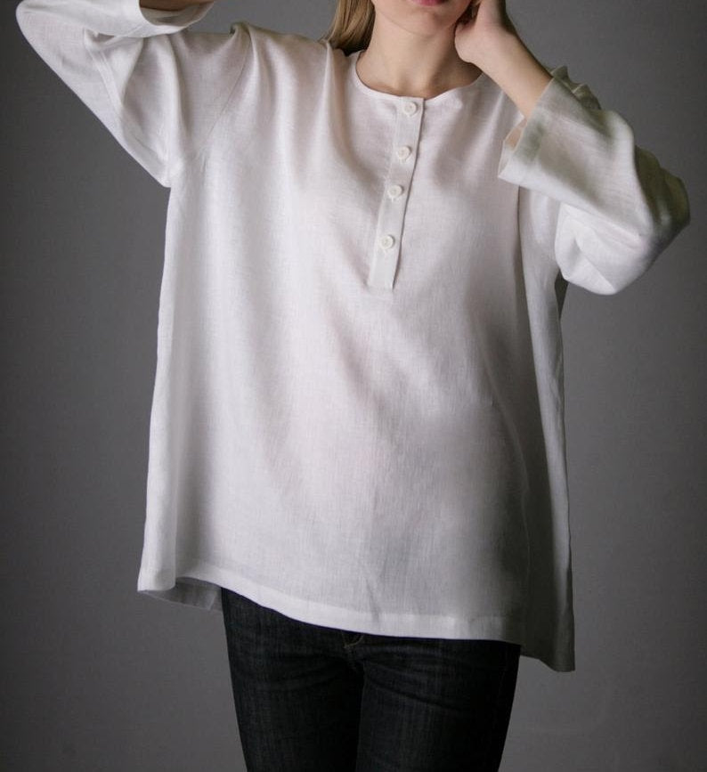 Linen Oversized Shirt HELEN Longsleeve