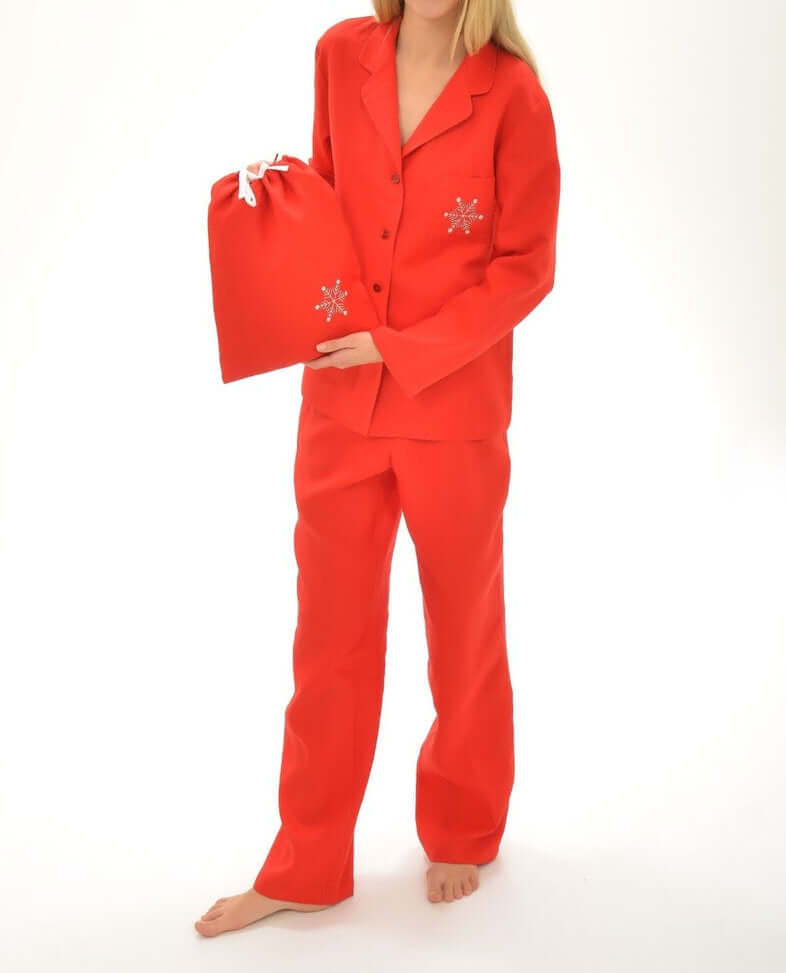 Christmas Linen Pajama SNOWFLAKE For Women
